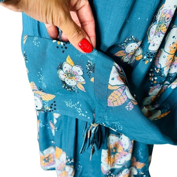 Free People Tuscan Dreams Tunic Dress Turquoise Women’s Size Small - Picture 6 of 10